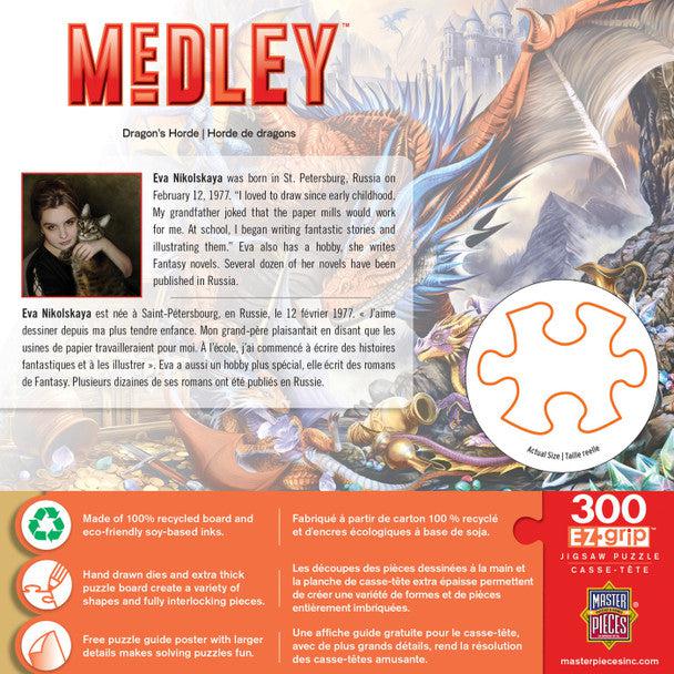 Medley Dragons' Hoard 300-Piece Easy-Grip Jigsaw Puzzle for Adventurous Minds