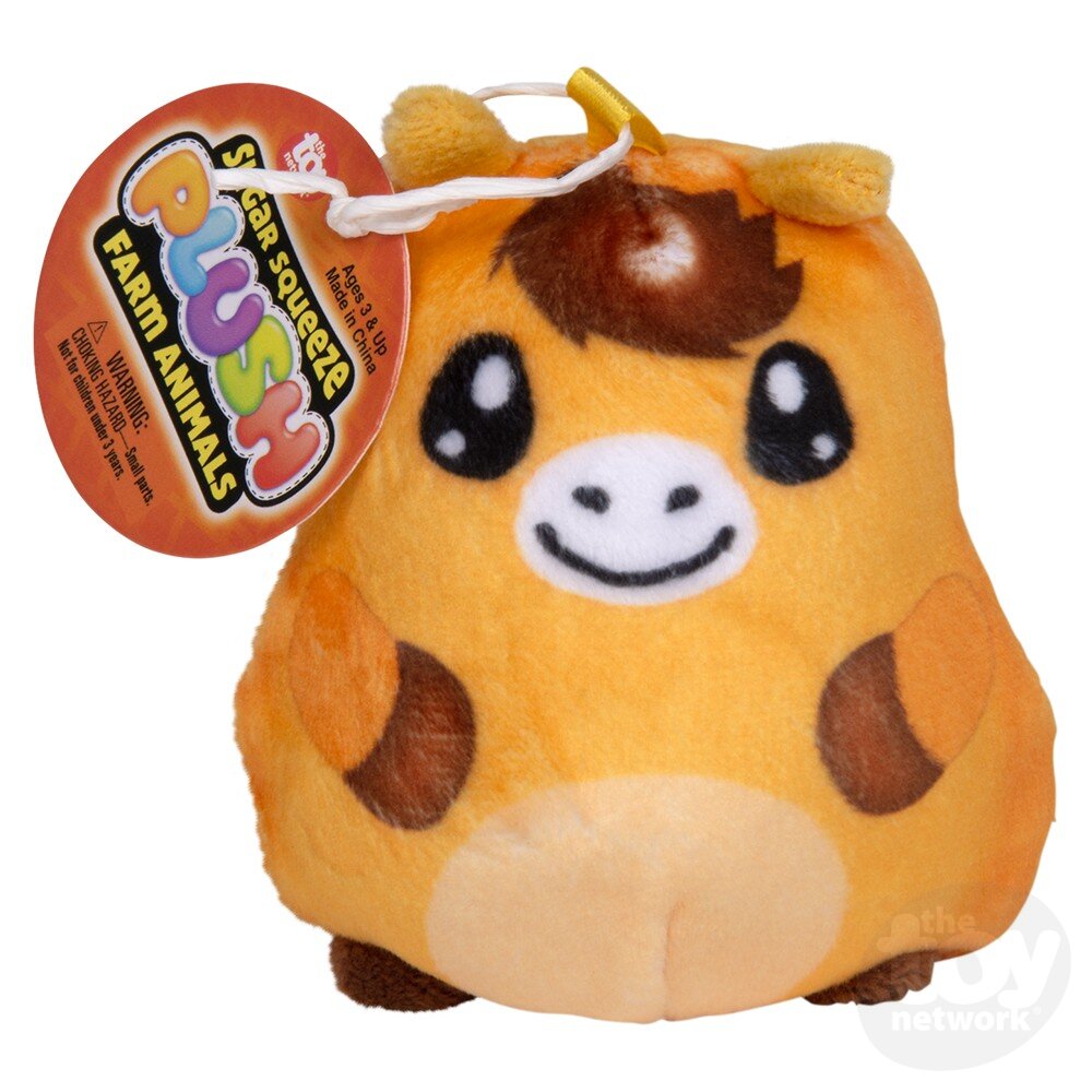 2.75-inch Squeezable Sugar-themed Plush Farm Toy for Kids