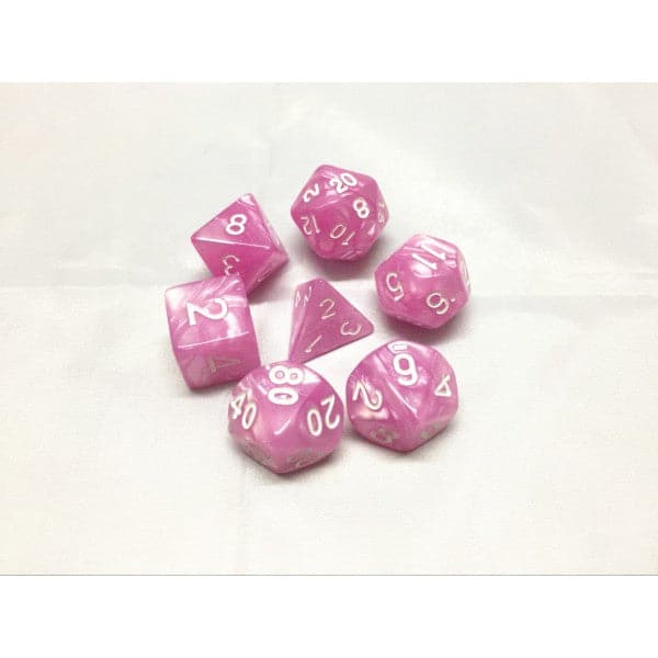 High - Quality Pearl Acrylic 7 - Piece Dice Set with Convenient Bag