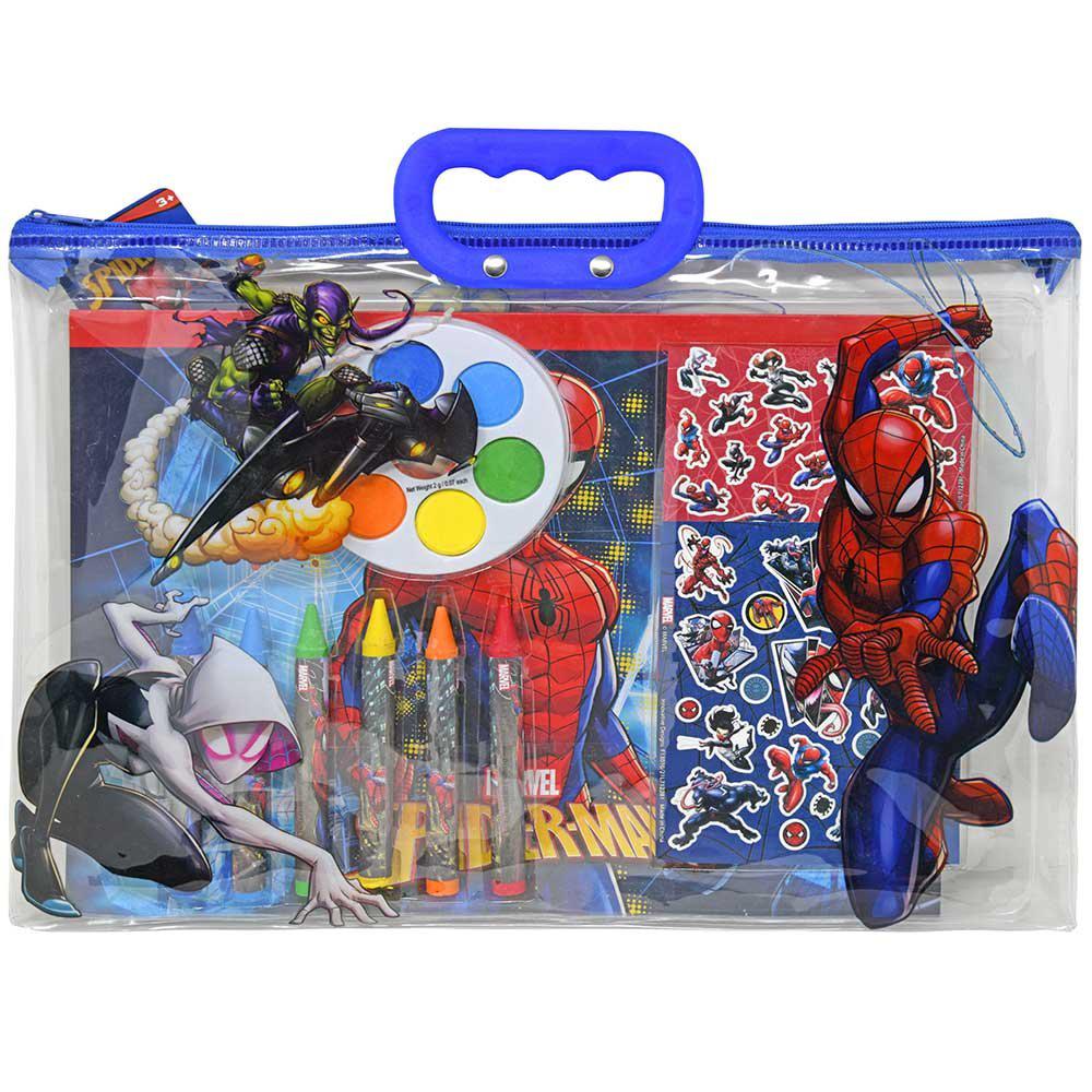 Marvel's Spiderman Themed 12-Piece Stationery Collection in a Zippered Tote Bag Set