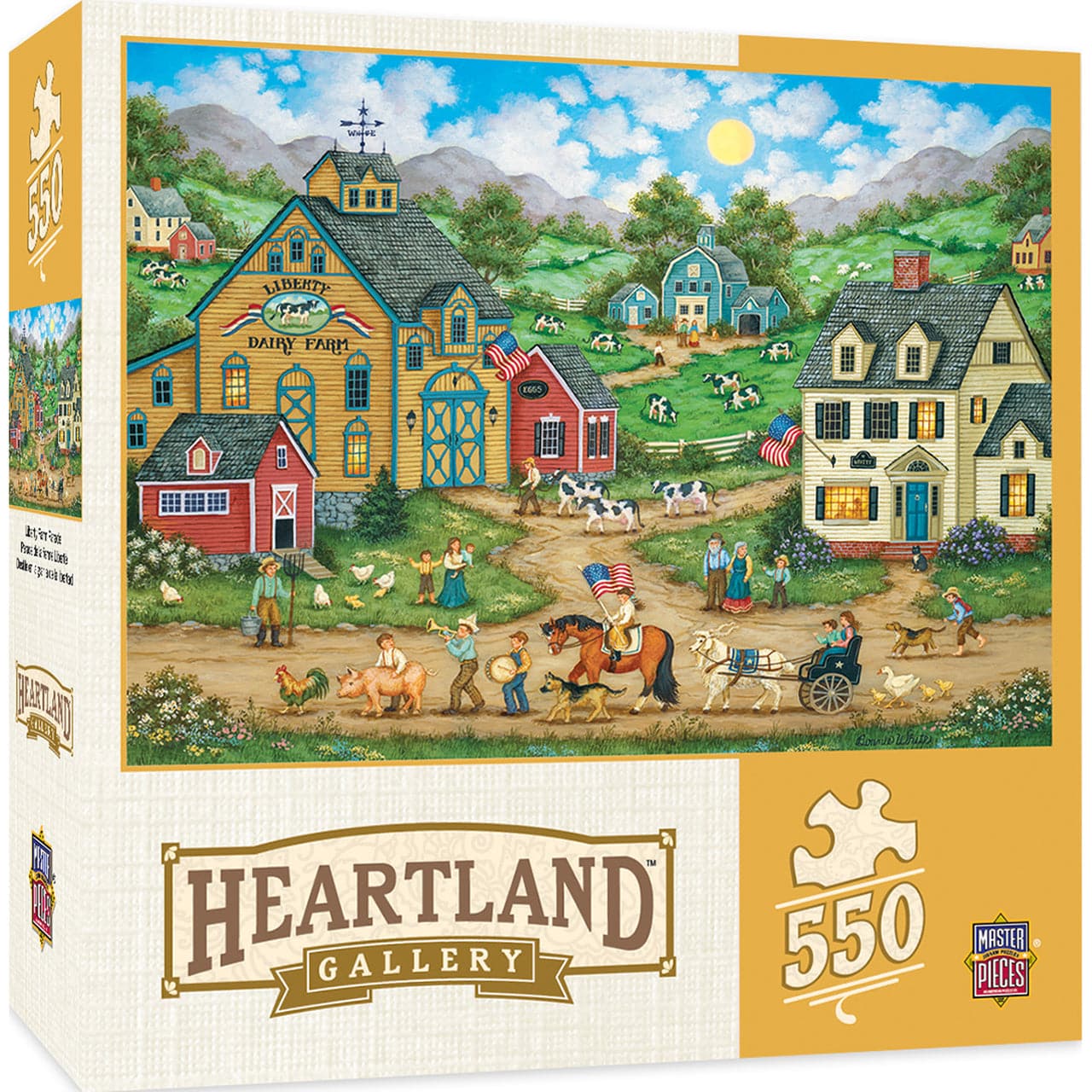 Heartland Liberty Farm Parade 550 - Piece Jigsaw Puzzle by Bonnie White