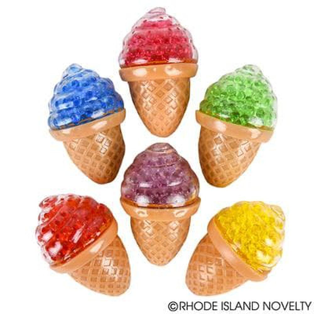 3.5-Inch Assorted Colors Squishy Bead Ice Cream Cone