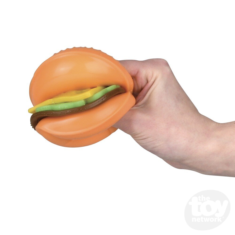 Three-piece Squishable and Stretchable Hamburger Fidget Toy