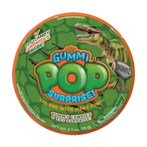 Surprising Gummi Pop Dino Capsules with Mystery Figures