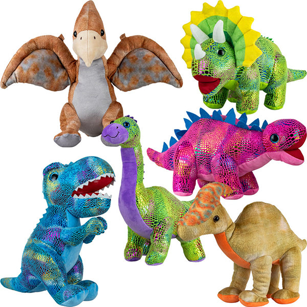 11 - 14 Inches Jumbo Assorted Metallic Dinosaurs in Various Styles