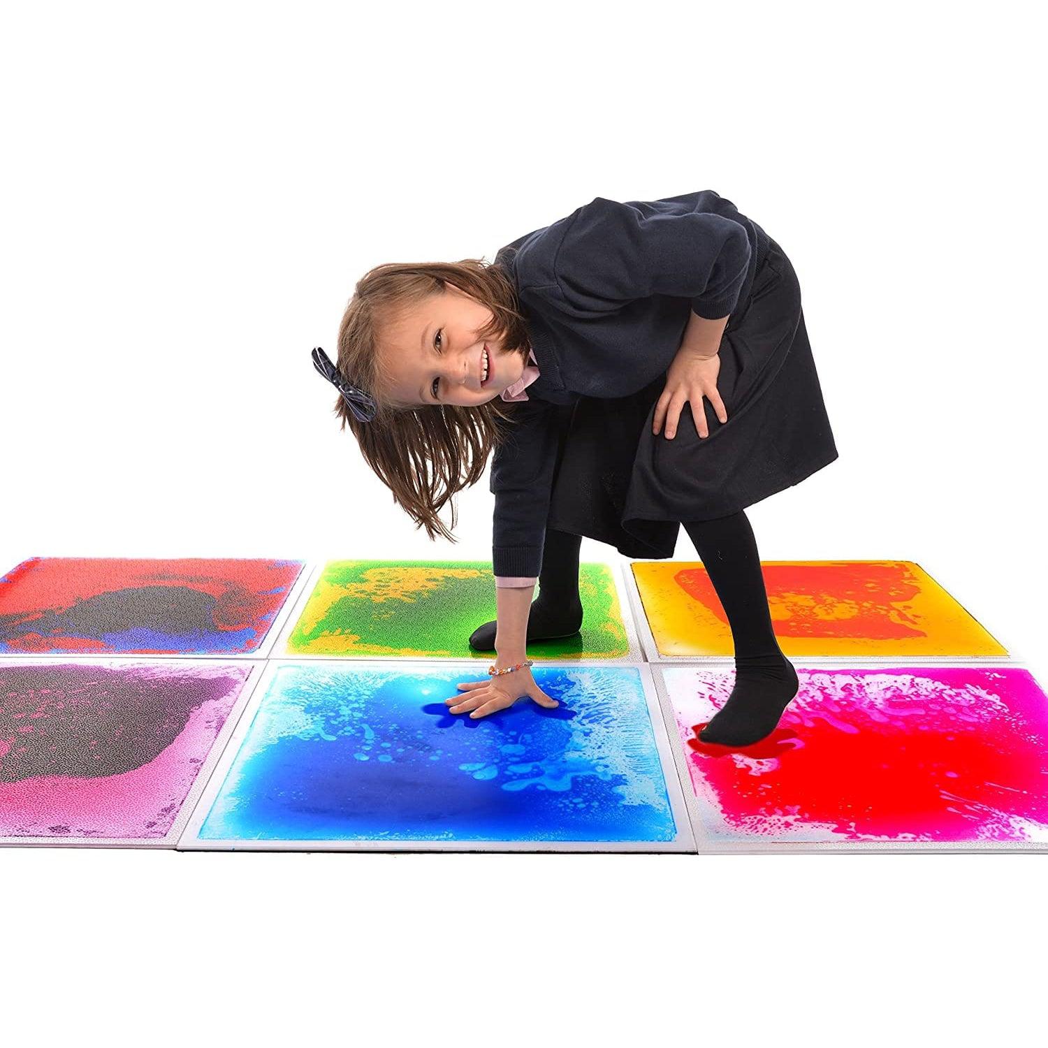 19.7 Square Colorful Liquid-Filled Sensory Floor Tile for Fun and Safety