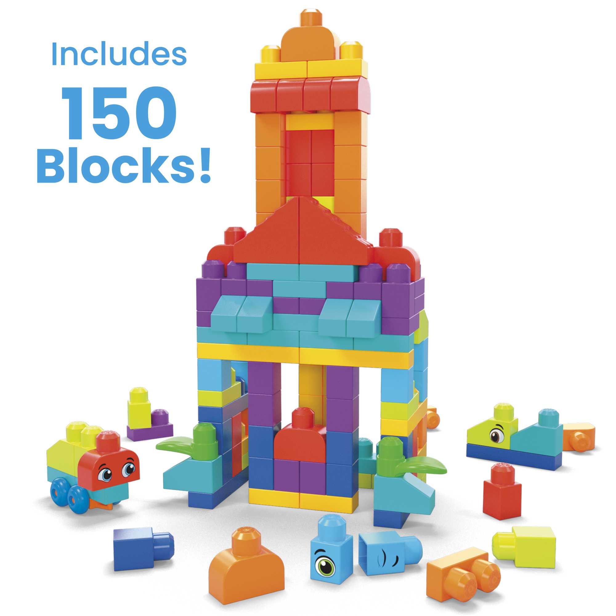 MEGA BLOKS Large-Scale Building Block Set in a Reusable Bigger Building Bag