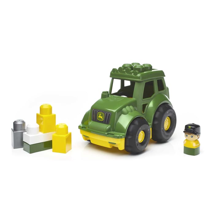 Mega Bloks Sturdy John Deere Lil' Tractor Building Set for 1 - 5 Year - Olds