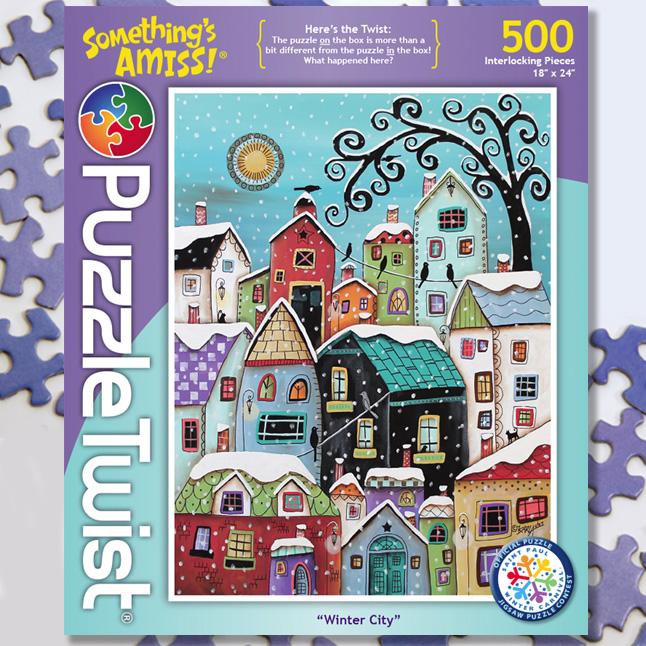 500 - Piece Winter City Puzzle with Twists for a Whimsical Experience