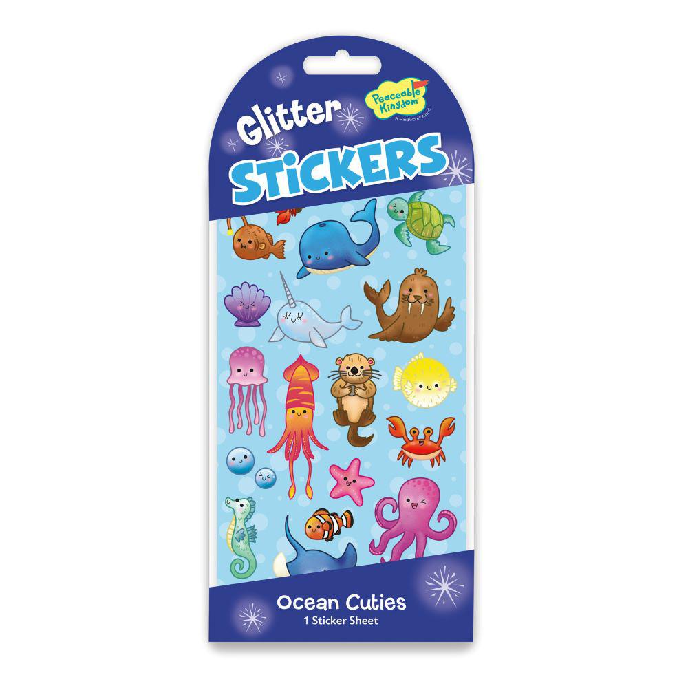 Shimmering Glitter Sticker Pack Featuring Adorable Ocean Cuties