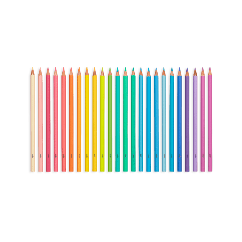 24-Piece Set of Soft-Toned Pastel Hues Artistic Colored Pencils