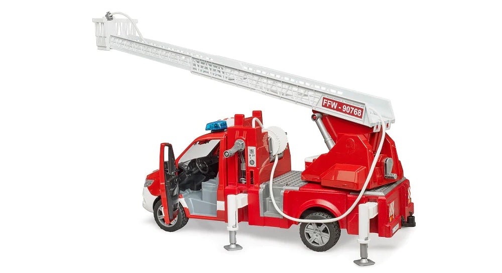 Mercedes-Benz Sprinter Fire Engine Model with Extendable Ladder, Water Pump, and Light & Sound Module