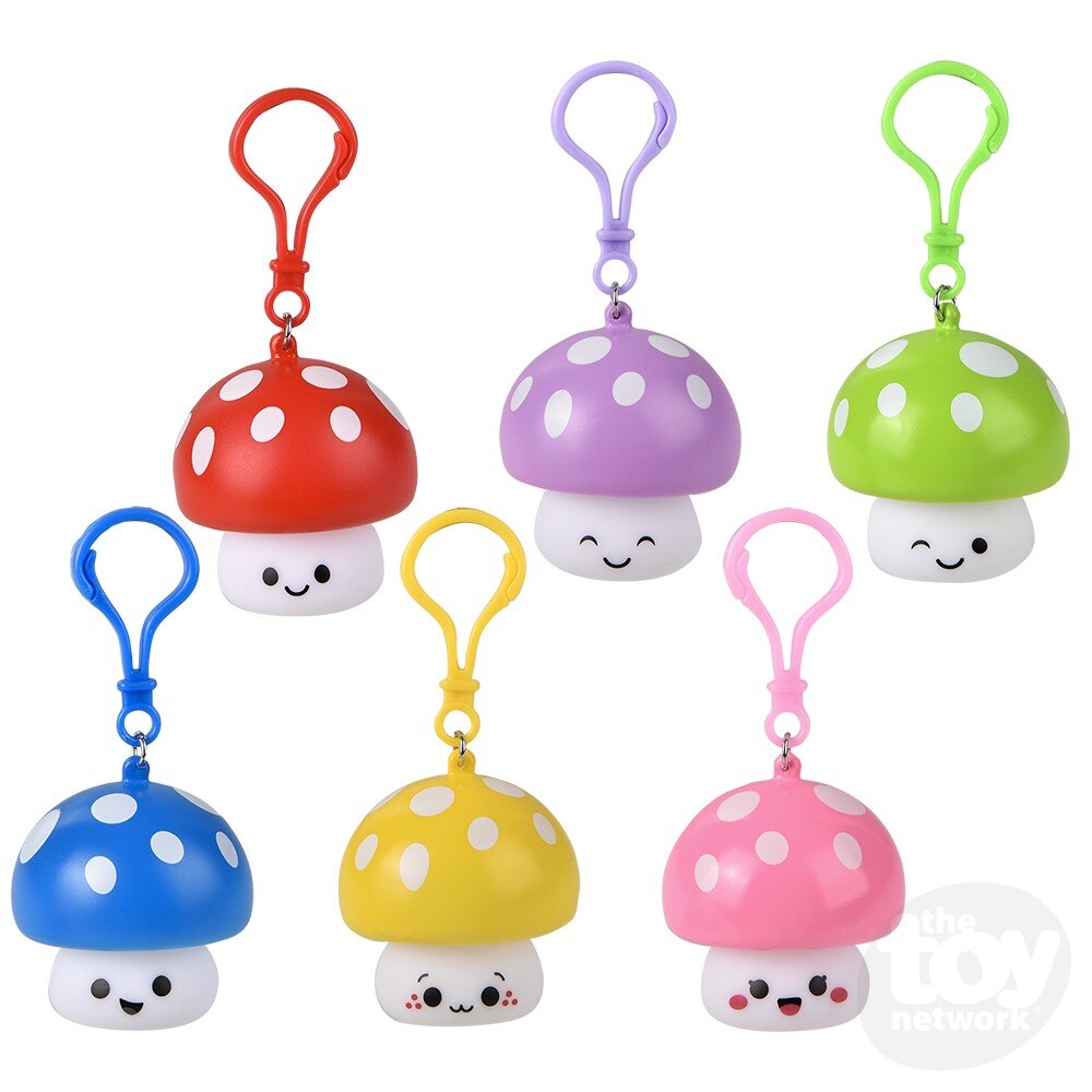 Two Assorted Color Light-Up Mushroom Clip-On Accessories