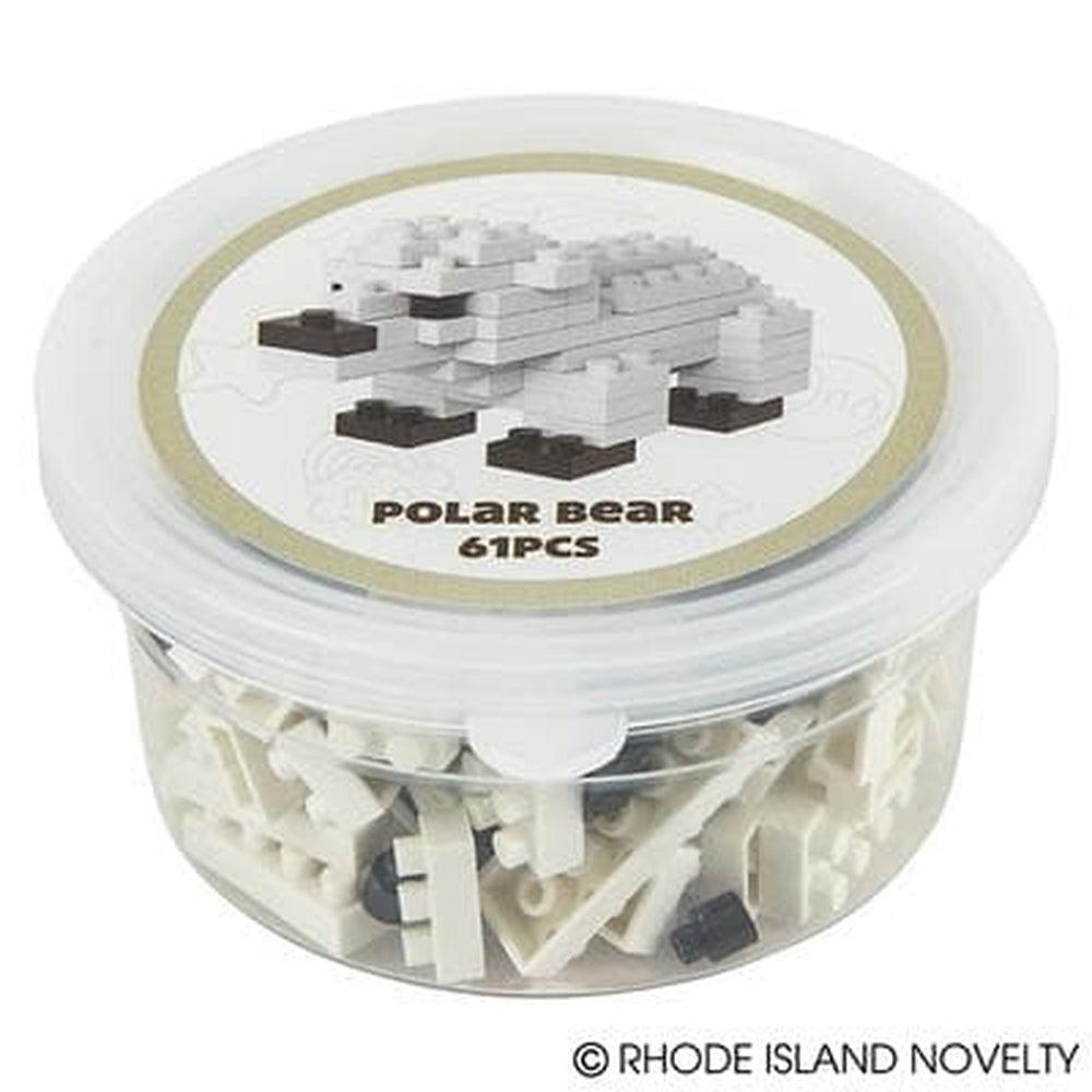 61-Piece Mini Building Blocks Set to Create a Standing Polar Bear