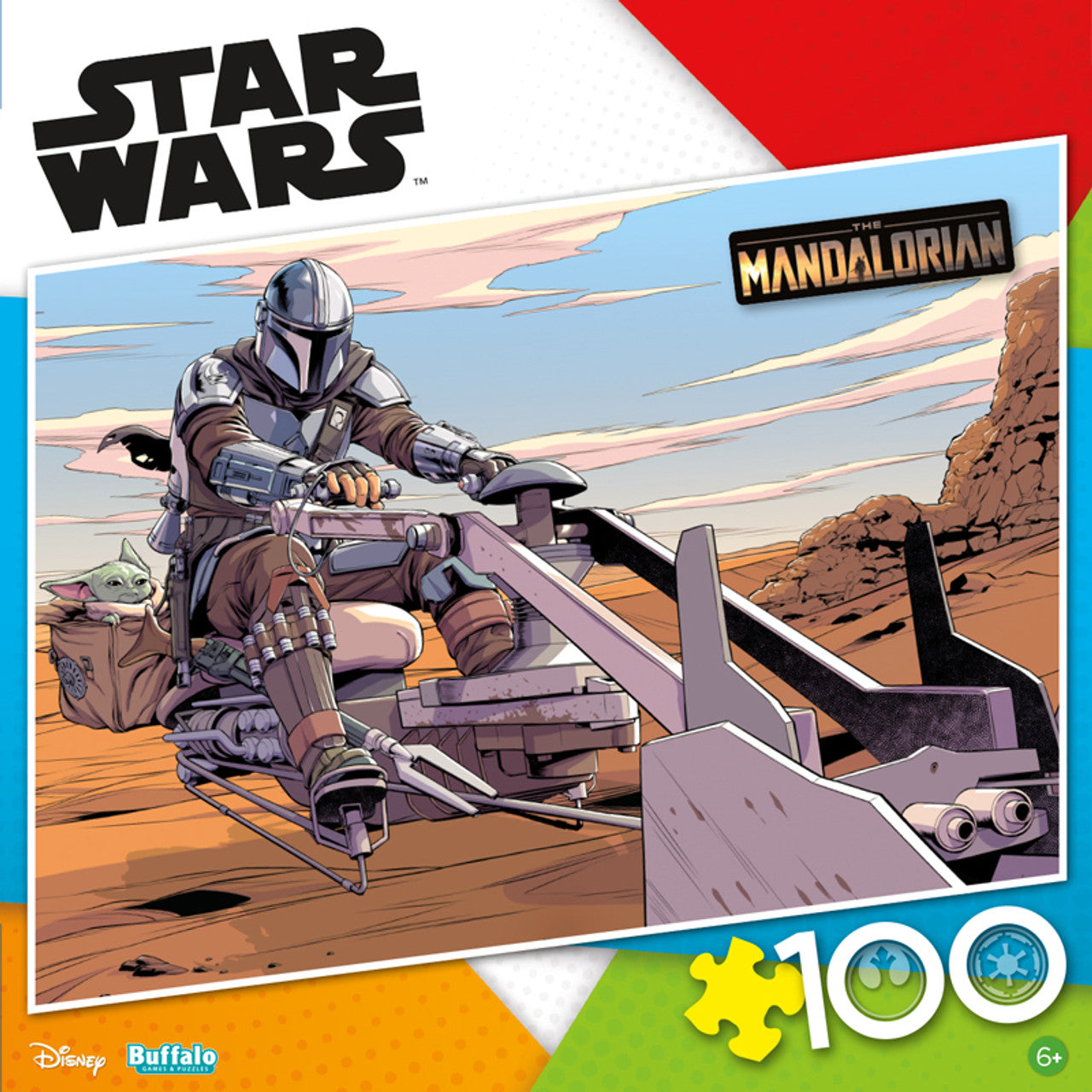 Star Wars The Mandalorian 100-Piece Speed Biker Puzzle for Kids