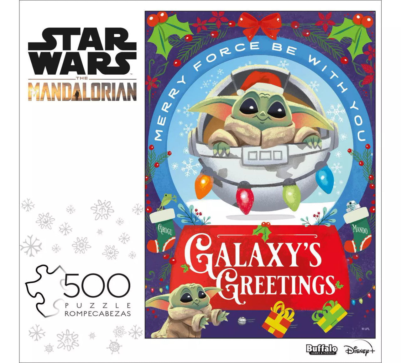 Star Wars: The Mandalorian - Galaxy's Greetings 500 Piece Jigsaw Puzzle for Holiday Fun