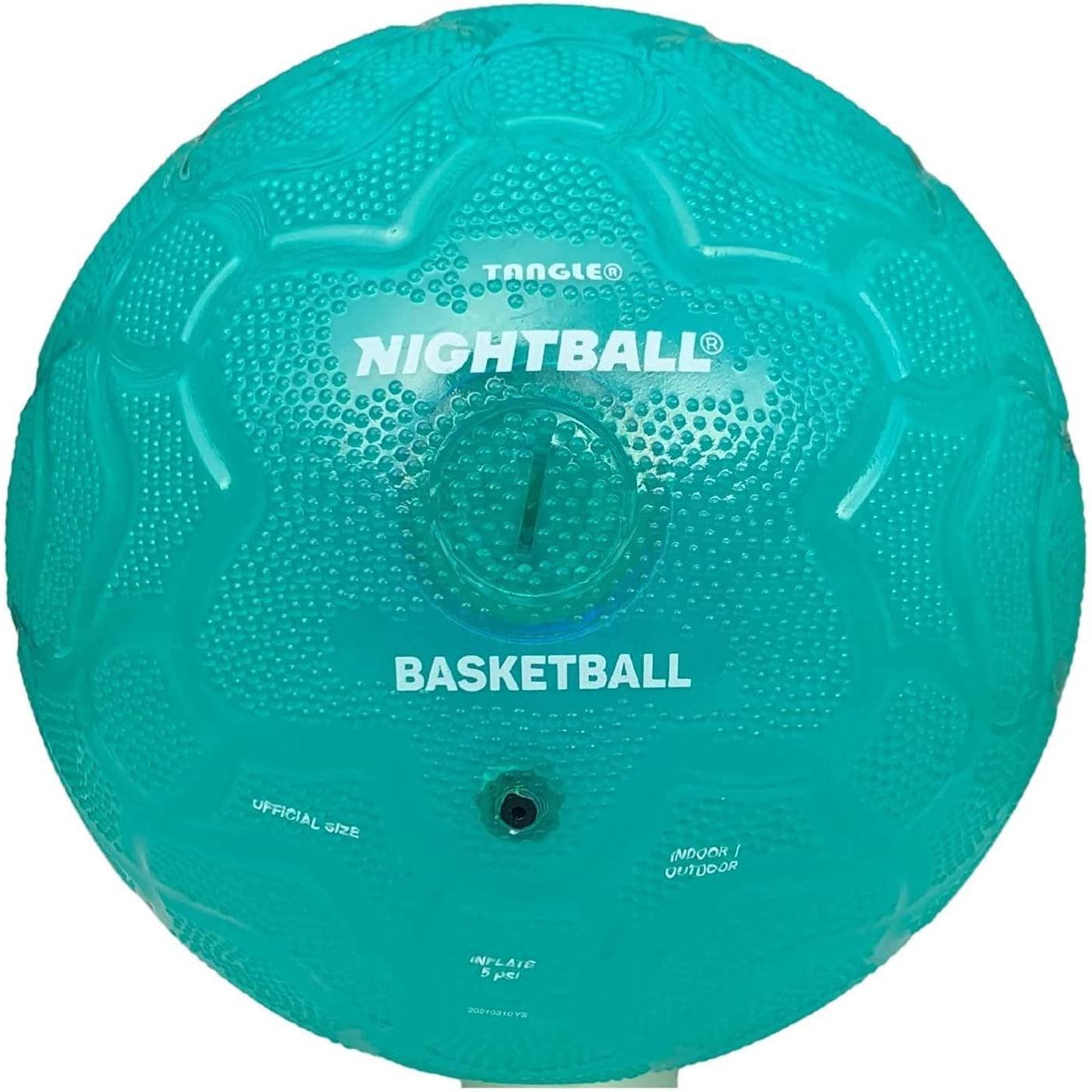 Tangle Creations Teal Nightball LED Glow in the Dark Light Up Regulation Size Basketball