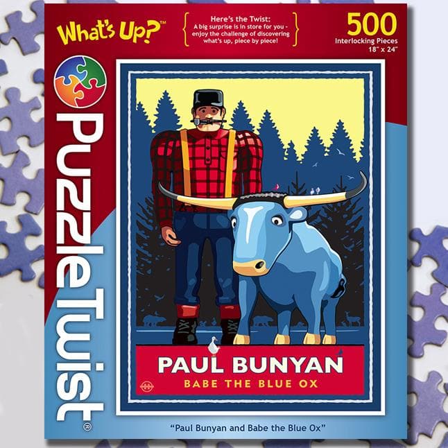 500-Piece Paul Bunyan & Babe The Blue Ox Puzzle - Twist Style