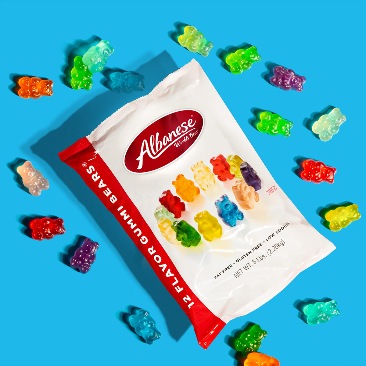 5 lb. Bag of 12 Different Flavors of Delicious Gummi Bears