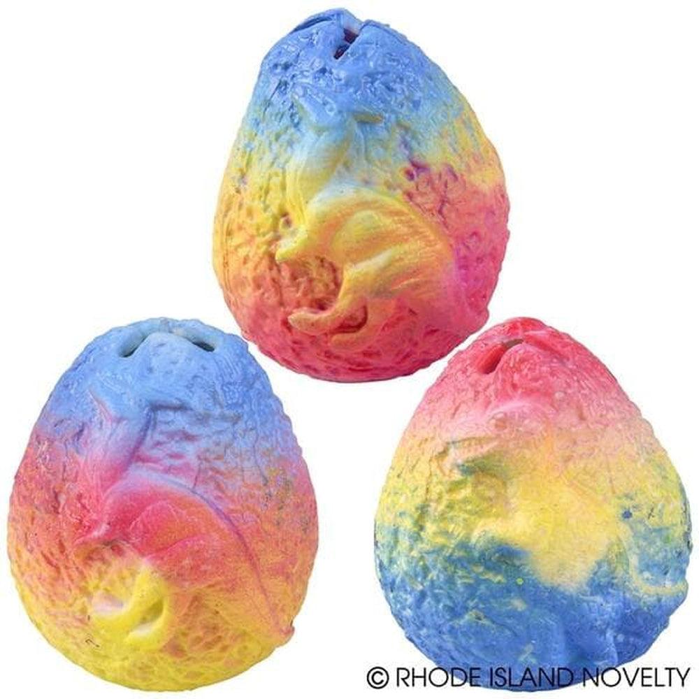 2.25-Inch Squeezable Rainbow Dinosaur Egg Stress Reliever Toy
