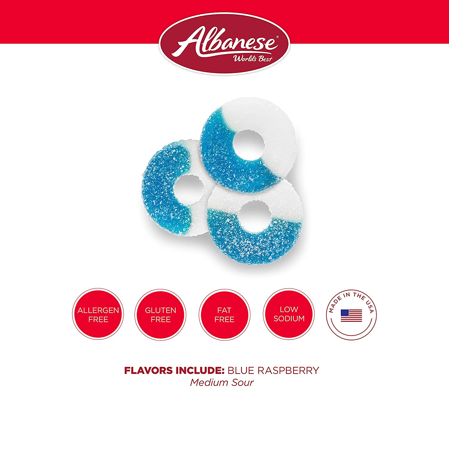 4.5 lb. Bag of Delicious Blue Raspberry Flavored Gummi Rings