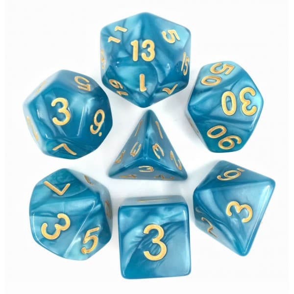 High - Quality Pearl Acrylic 7 - Piece Dice Set with Convenient Bag