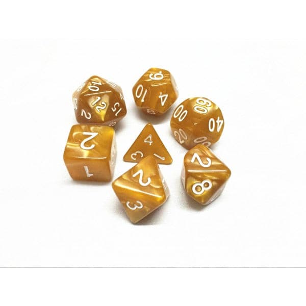 High - Quality Pearl Acrylic 7 - Piece Dice Set with Convenient Bag