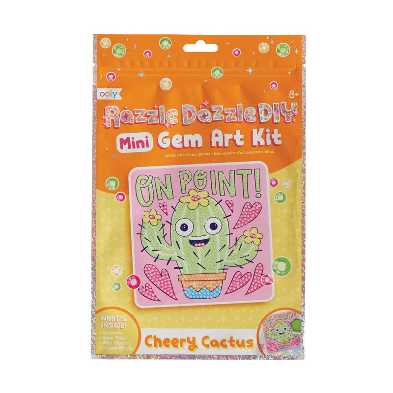 OOLY's Enchanting Razzle Dazzle DIY Gem Art Kit for Crafting a Cheerful Cactus