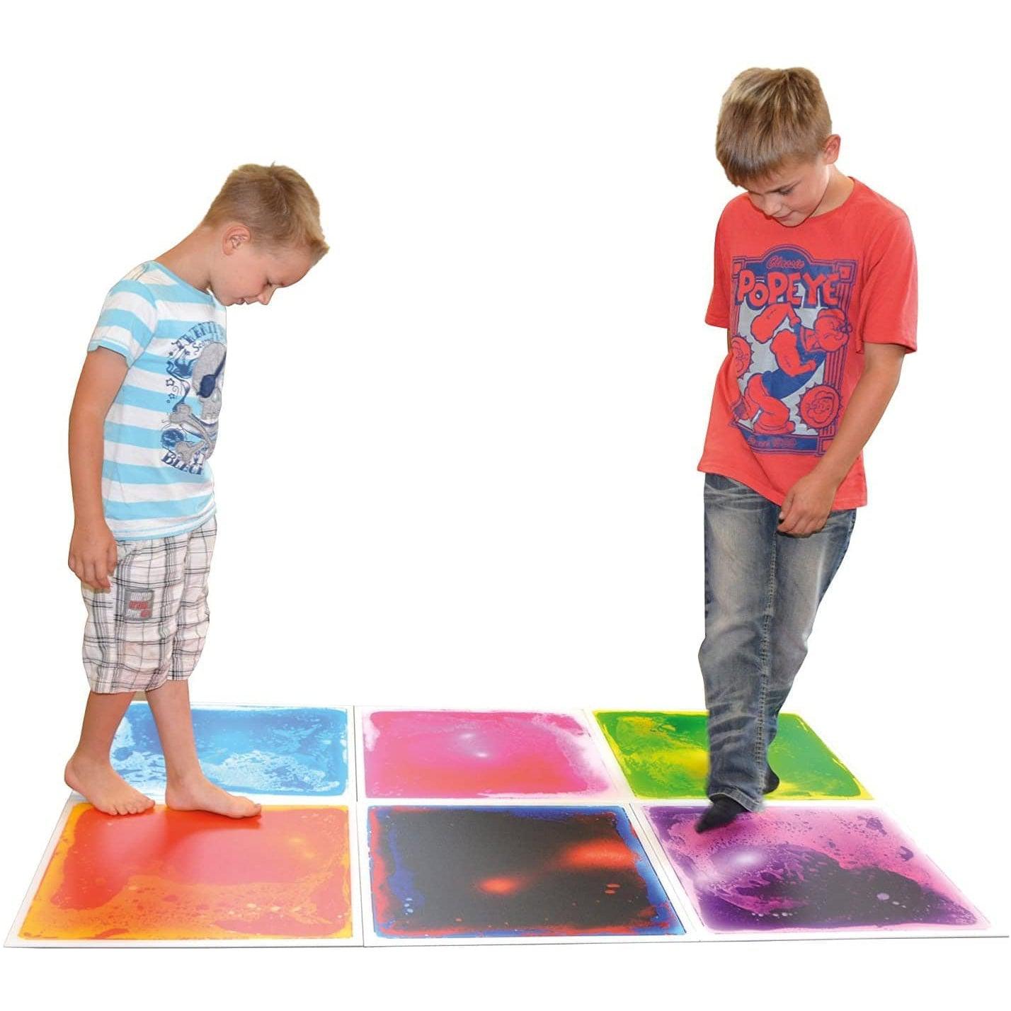19.7 Square Colorful Liquid-Filled Sensory Floor Tile for Fun and Safety