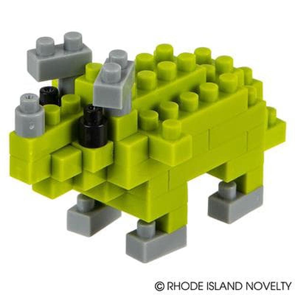 54-Piece Mini Building Blocks for Creating a Stand - up Triceratops