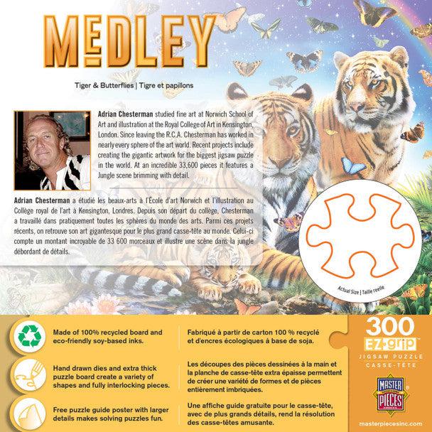 300-Piece EZ Grip Jigsaw Puzzle - Medley Featuring Tigers and Butterflies