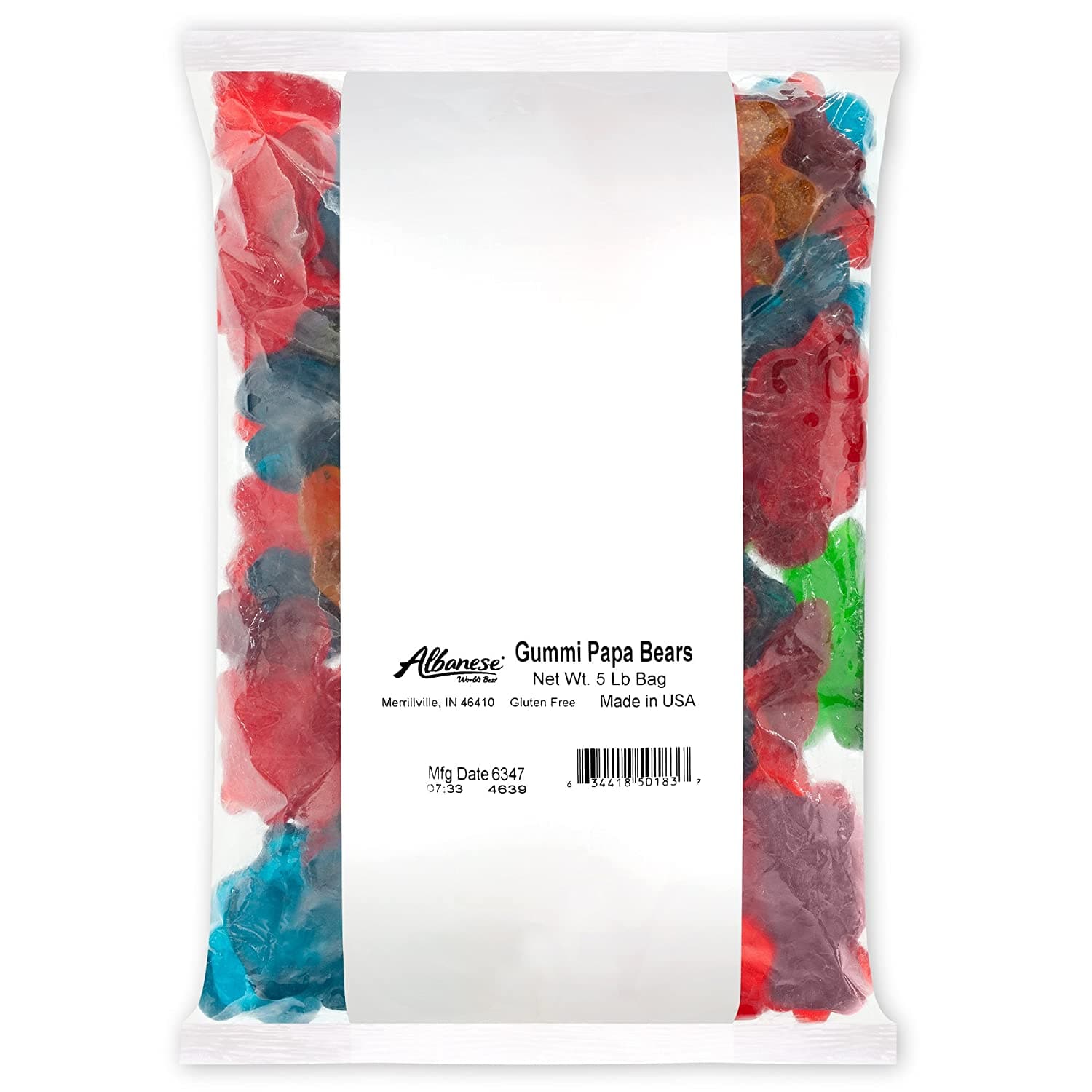 5 lb. Bag of Extra Large Albanese Gummi Papa Bears with Big Fruit Flavors