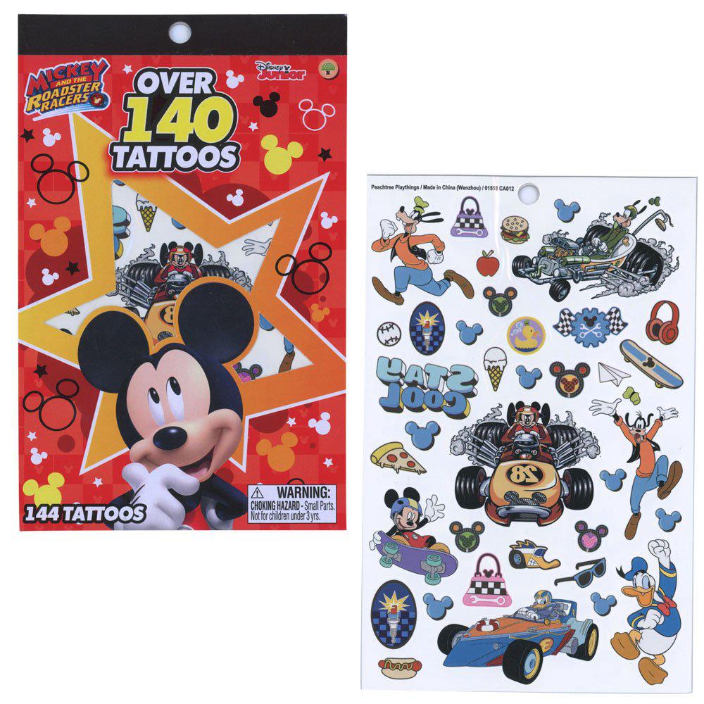 Fun-Filled Mickey Roadsters Four-Sheet Temporary Tattoo Book