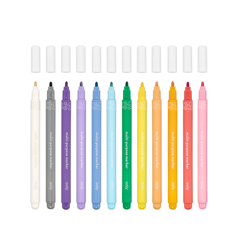 Fantastic 12-Piece Set of Multi-Purpose Water-Based Paint Markers