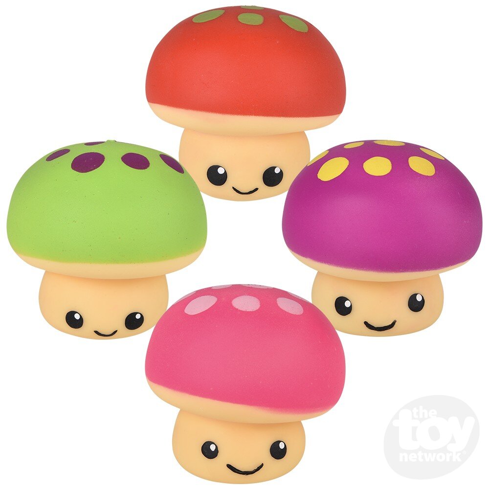 3.25 - Inch Squishable and Stretchable Mushroom Toy for Stress Relief