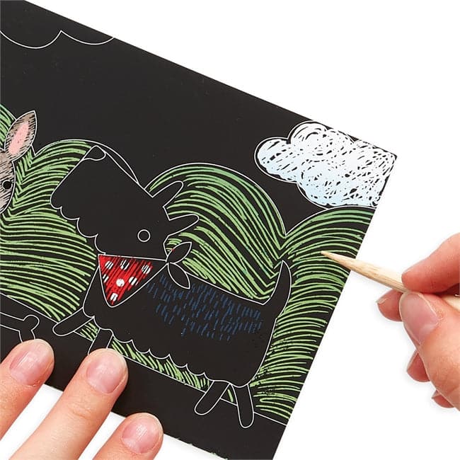 Mini Playful Pups Themed Scratch and Scribble Art Craft Kit for Kids
