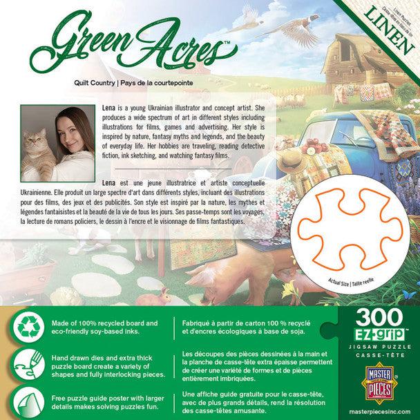 Green Acres 300 - Piece EZ - Grip Hand - Painted Farm Animal Quilt Puzzle