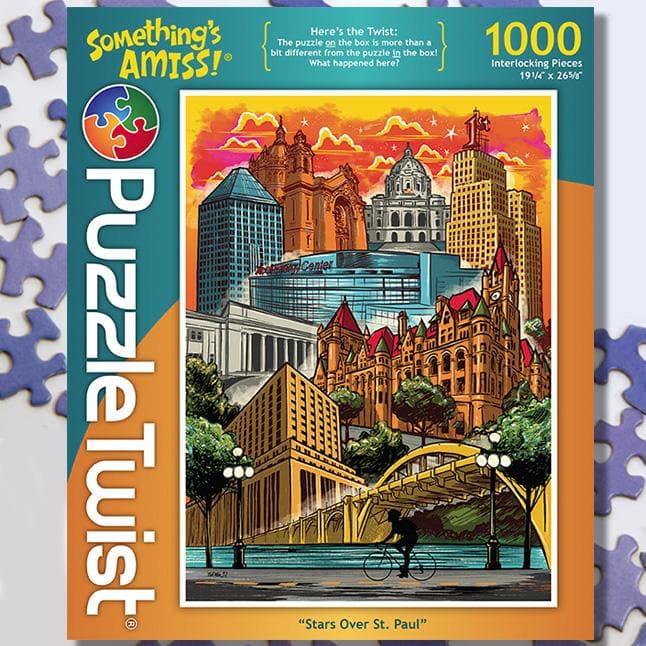 1,000-Piece Jigsaw Puzzle - Stars Over St. Paul with a Twist by Adam Turman