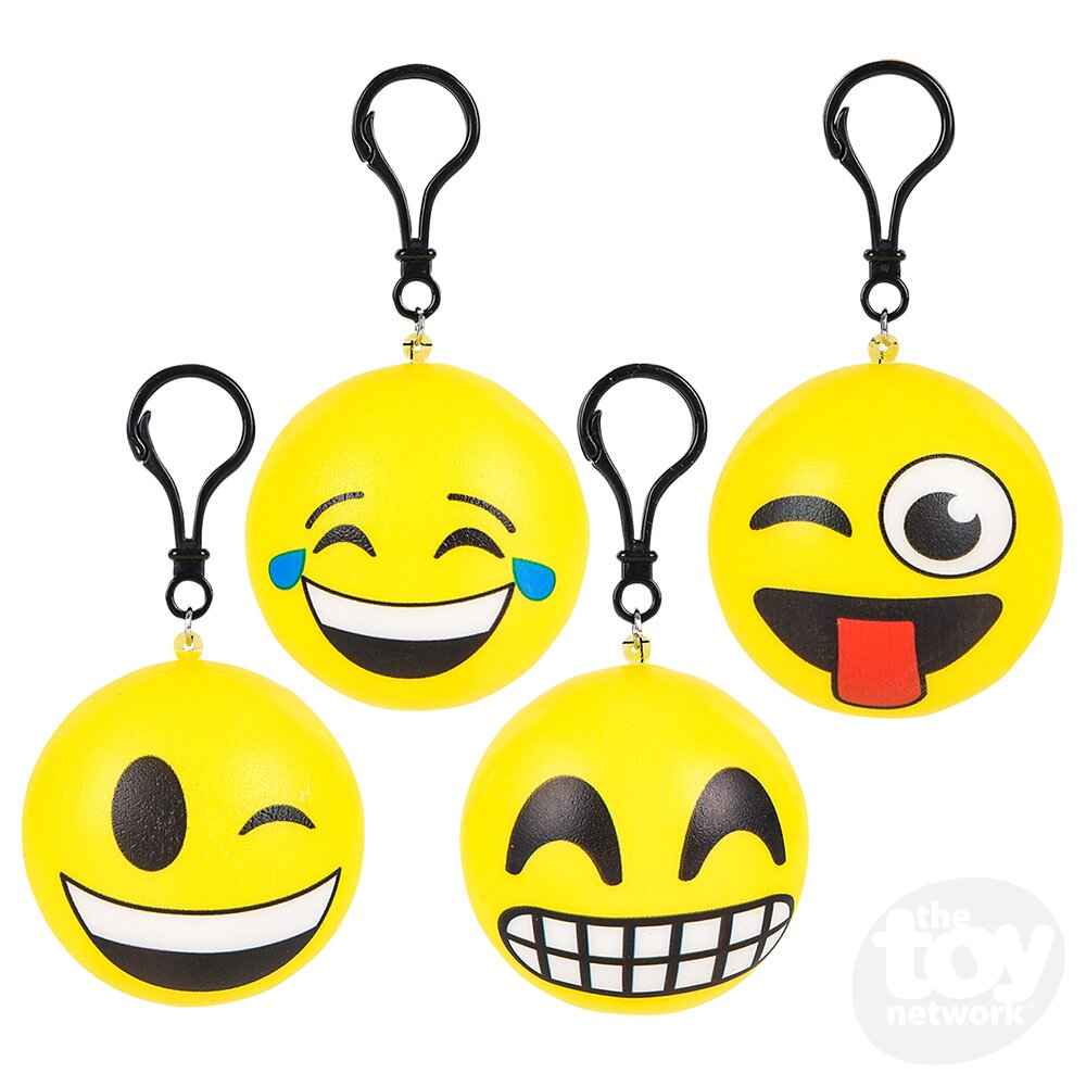 2.75-Inch Assorted Emoticon Squishy Backpack Clip for Fun