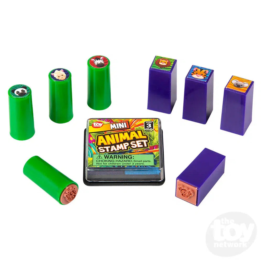 Adorable 3x2-Inch Mini Animal Stamp Set for Kids Aged 3+