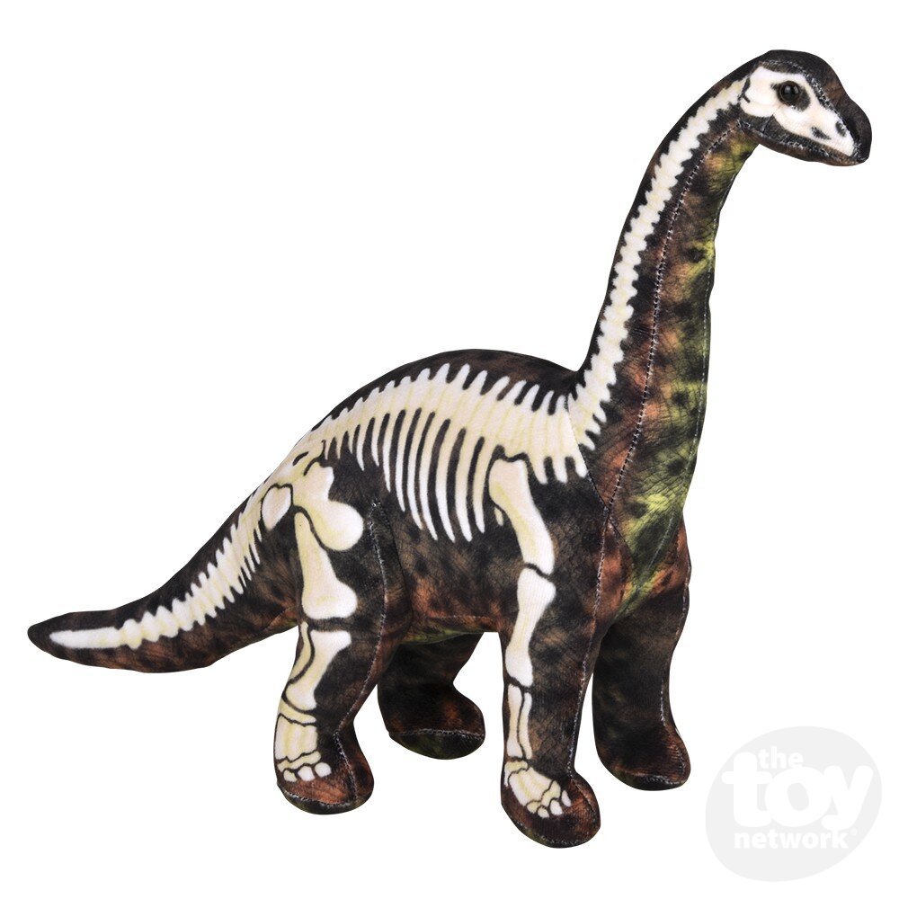 17.5-Inch Fossil Print Soft Plush Brontosaurus Toy
