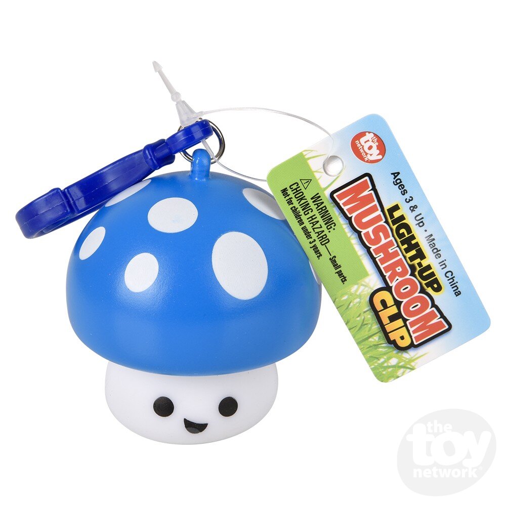 Two Assorted Color Light-Up Mushroom Clip-On Accessories