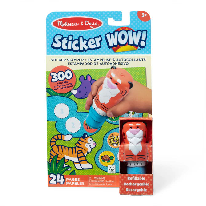 Melissa & Doug Sticker WOW! Activity Pad and Sticker Stamper Set Featuring Tiger Themed Fun