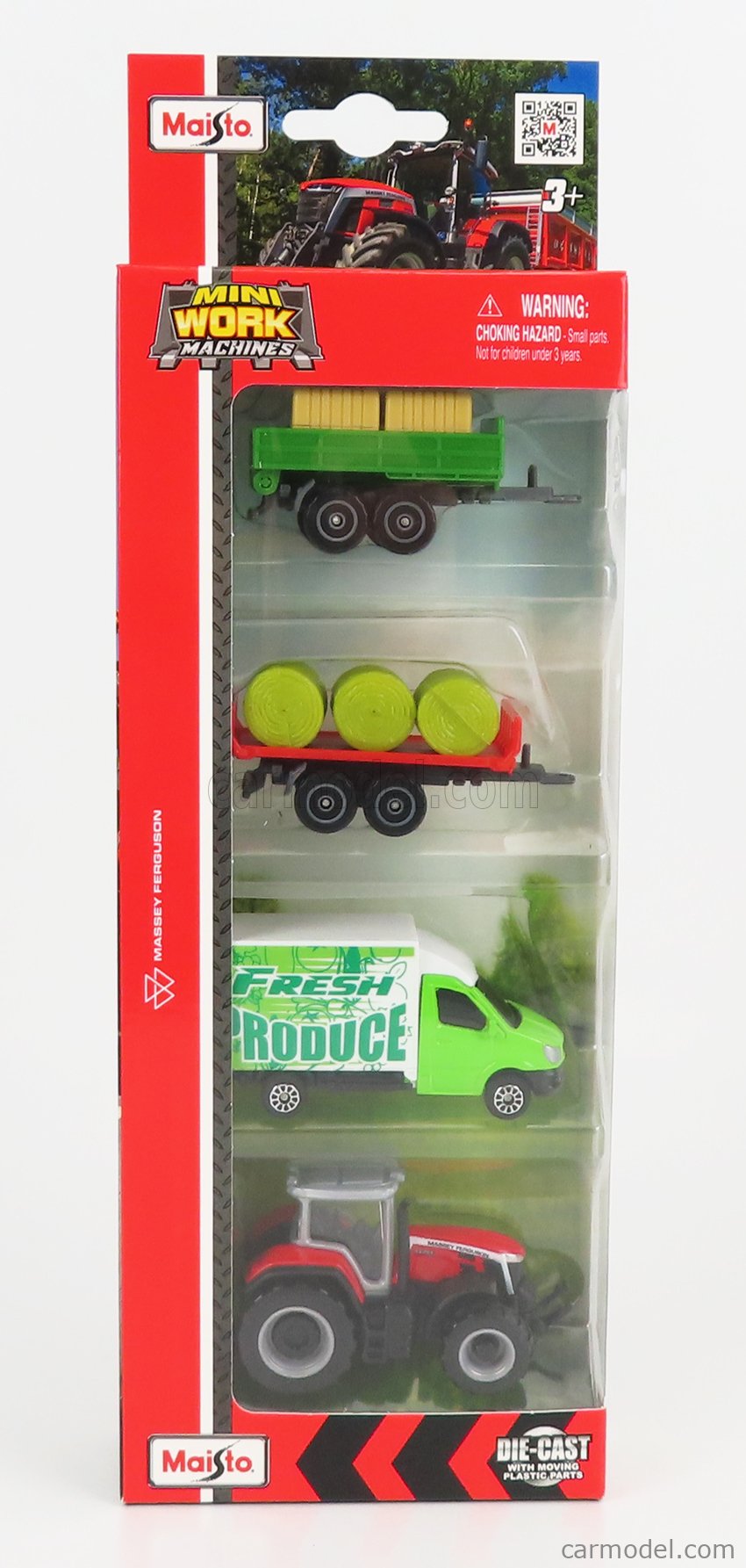 1:64 Scale 3 Miniature Work Machines - Tractors & Farm Vehicles 4-Pack Collection