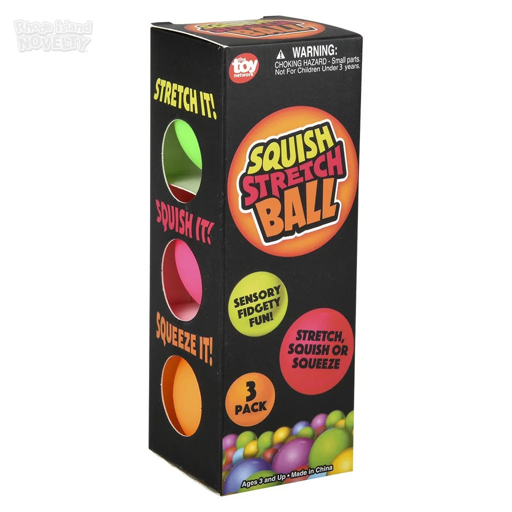 3-Pack Box of 1.75-Inch by 45mm Mini Squishable and Stretchable Gummy Stress Relief Balls