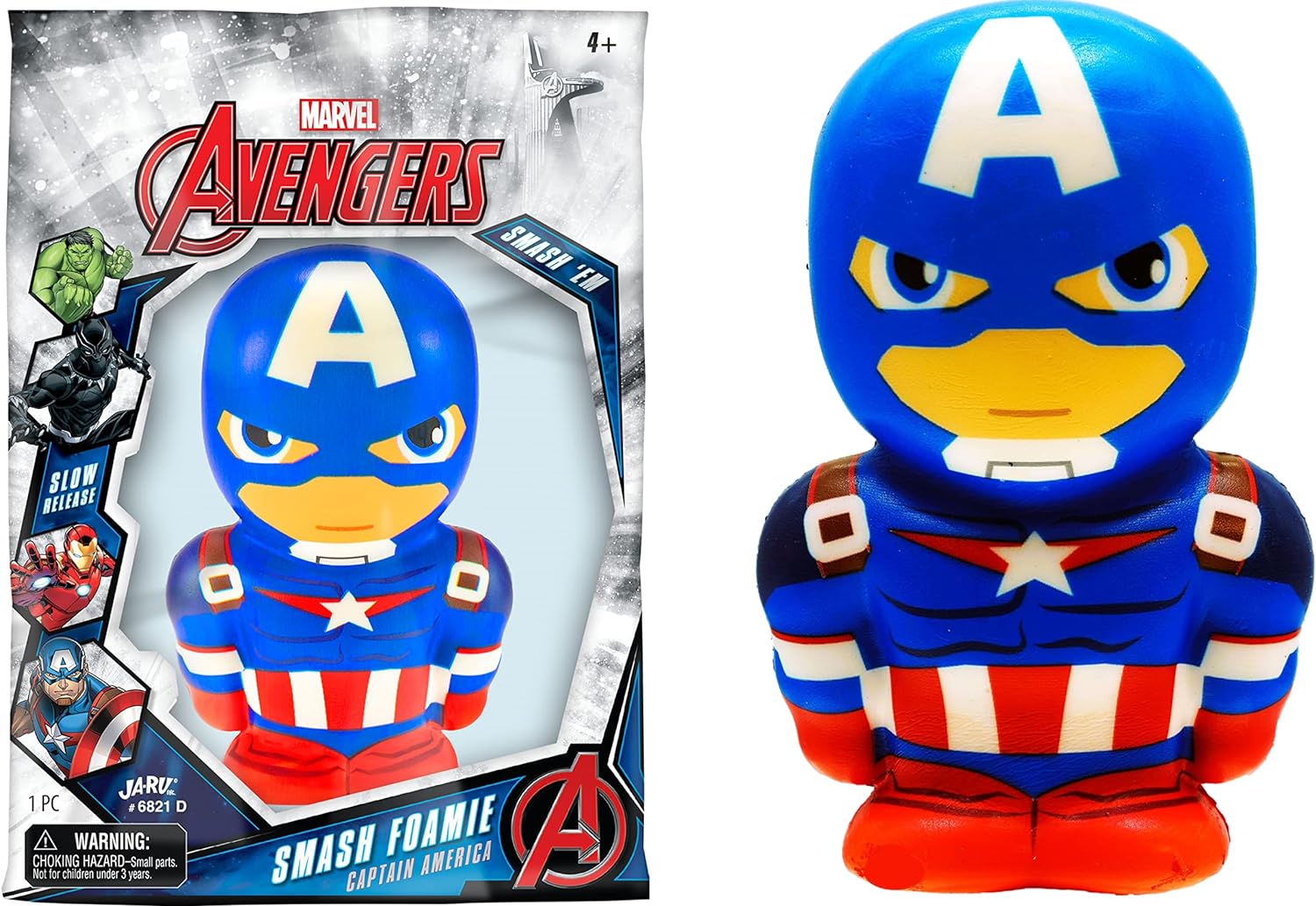 Marvel Captain America Soft Squish Foamies - Collectible Action Fidget Toy