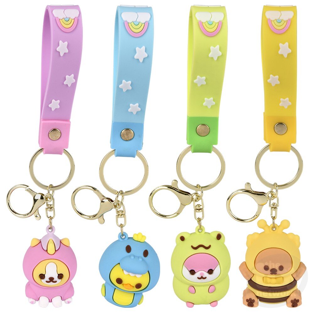 Two Adorable Kawaii Animal-themed Wristlet Clip-ons for Fashion Accessorizing