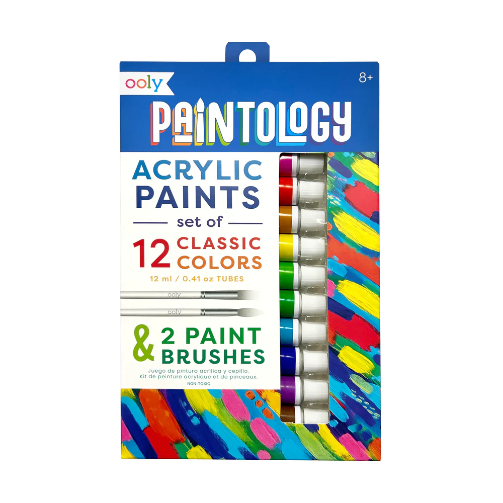 Paintology Professional Acrylic Paint Set - A Comprehensive Collection of 12 Classic Colors