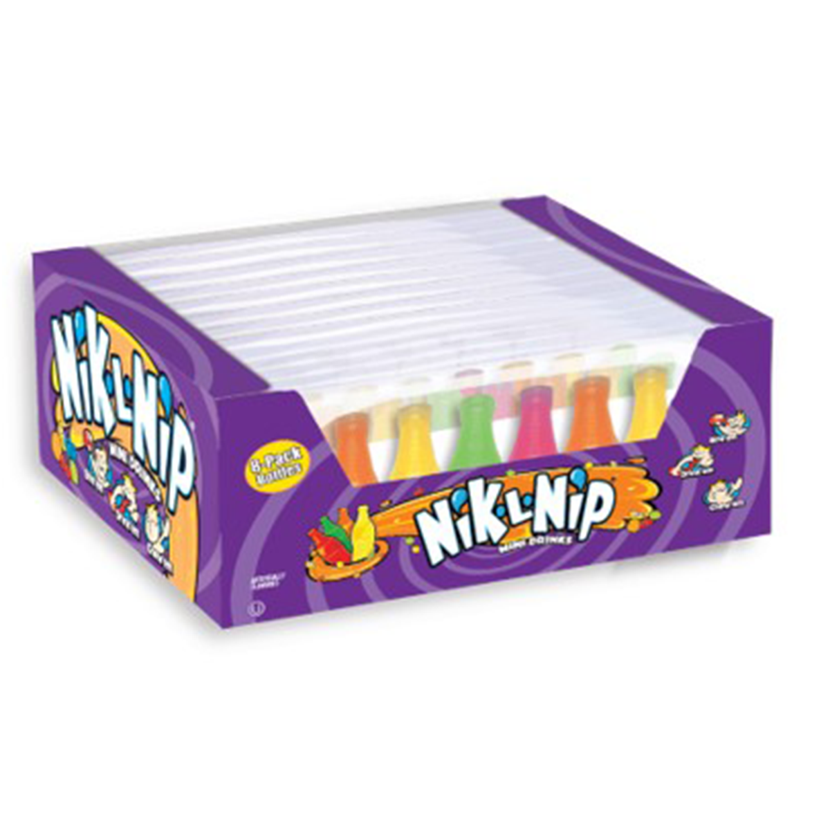 8-Pack Nik-L-Nip Classic Wax Bottles with Original Fruit Flavors