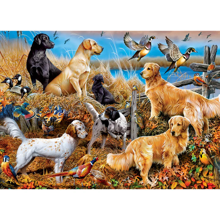 Mossy Oak 1000 - Piece Puzzle: Man's Best Friends - Family of Deer under American Flag
